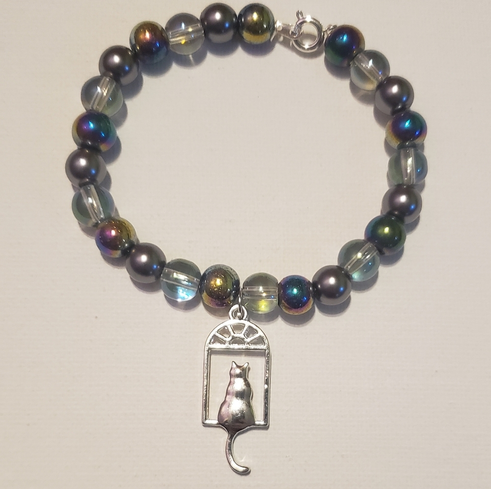 Handmade Bracelet Cat Charm
